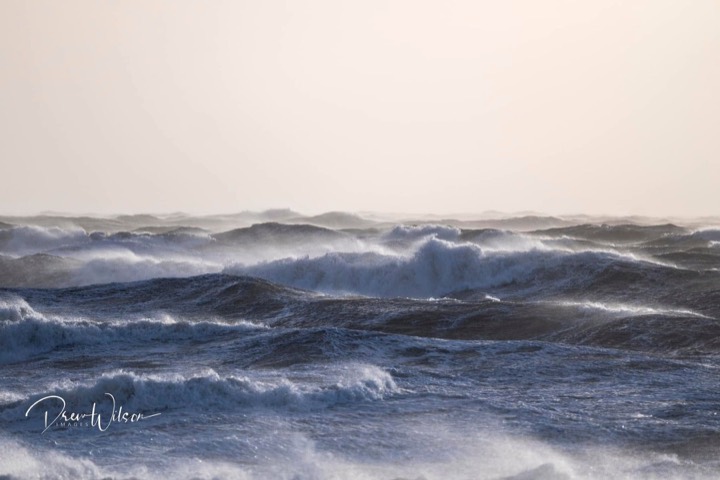 Beyond The Edge conditions photograph — Photo: Drew Wilson · Storm Éowyn