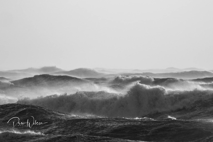 Beyond The Edge conditions photograph — Photo: Drew Wilson · Storm Éowyn